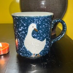 Speckled Otagiri Goose mug Japan Blue and white